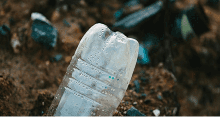 Plastic bottle on the ground