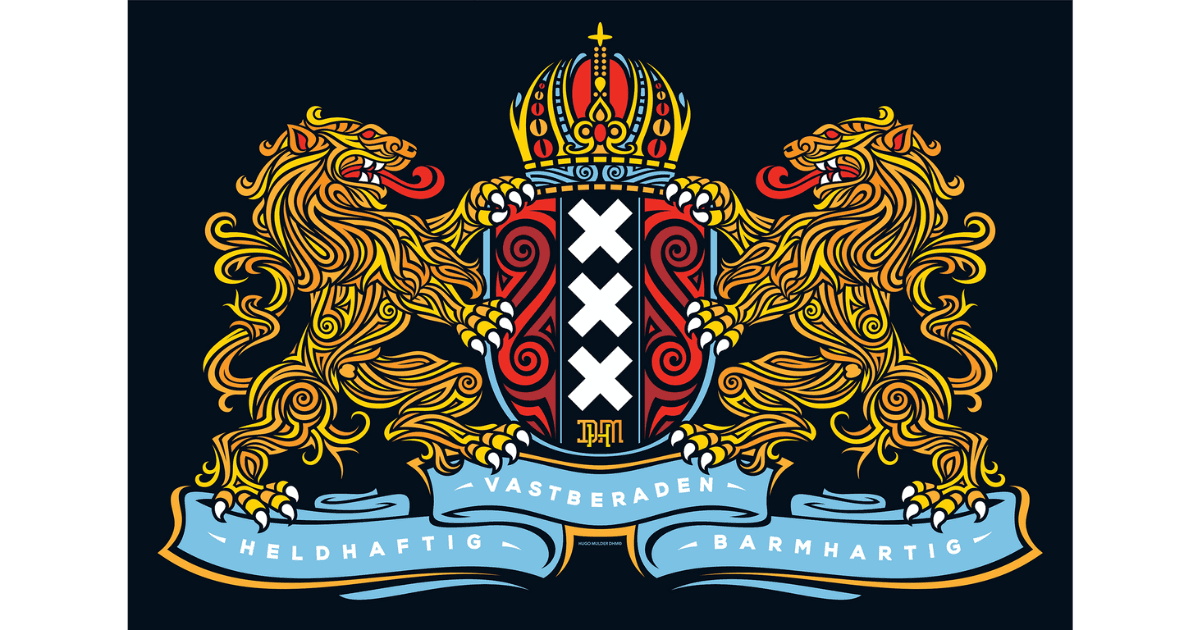 Coat of Arms Amsterdam art flag by DHM design - Better Flags® — view 1