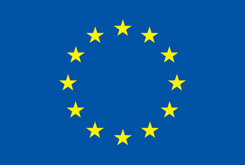 European flag design: twelve gold stars in a circle on blue, available in Hemptex® hemp or CiCLO® polyester
