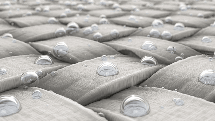 Better Flags | CiCLO Flags | Close-up of water droplets beading on a textured hydrophobic surface.